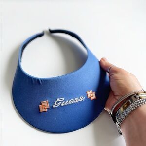 Guess Vintage Visor Gift for Golfers Blue Sun Visor Hat